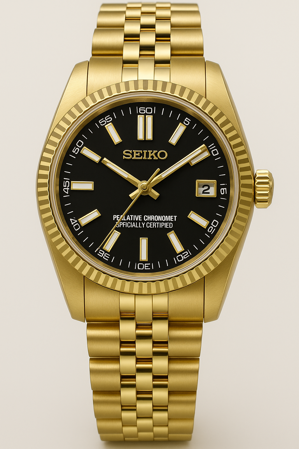 31mm Seikojust - gold fluted black