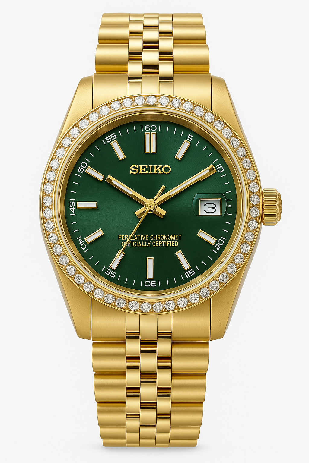 31mm Seikojust - gold green