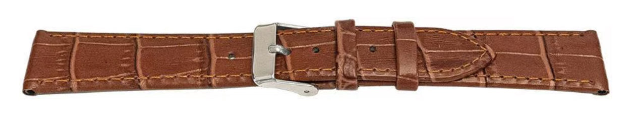 Alligator grain leather strap