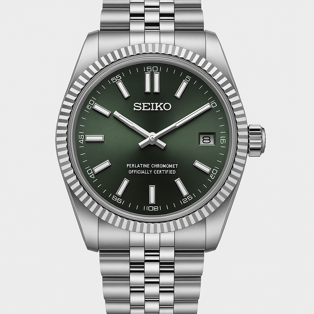 31mm Seikojust - stainless green