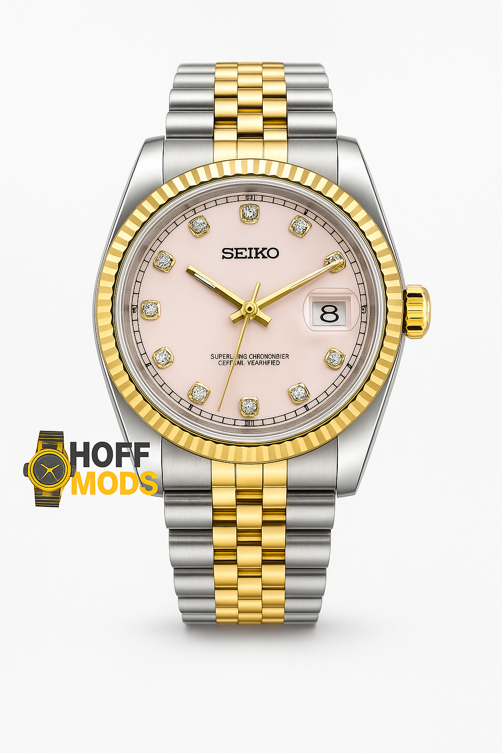 31mm Seikojust - pink stone