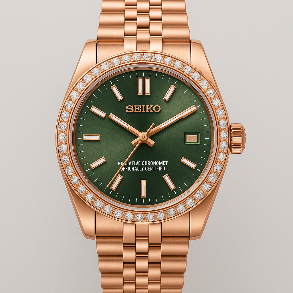 31mm Seikojust - rose green