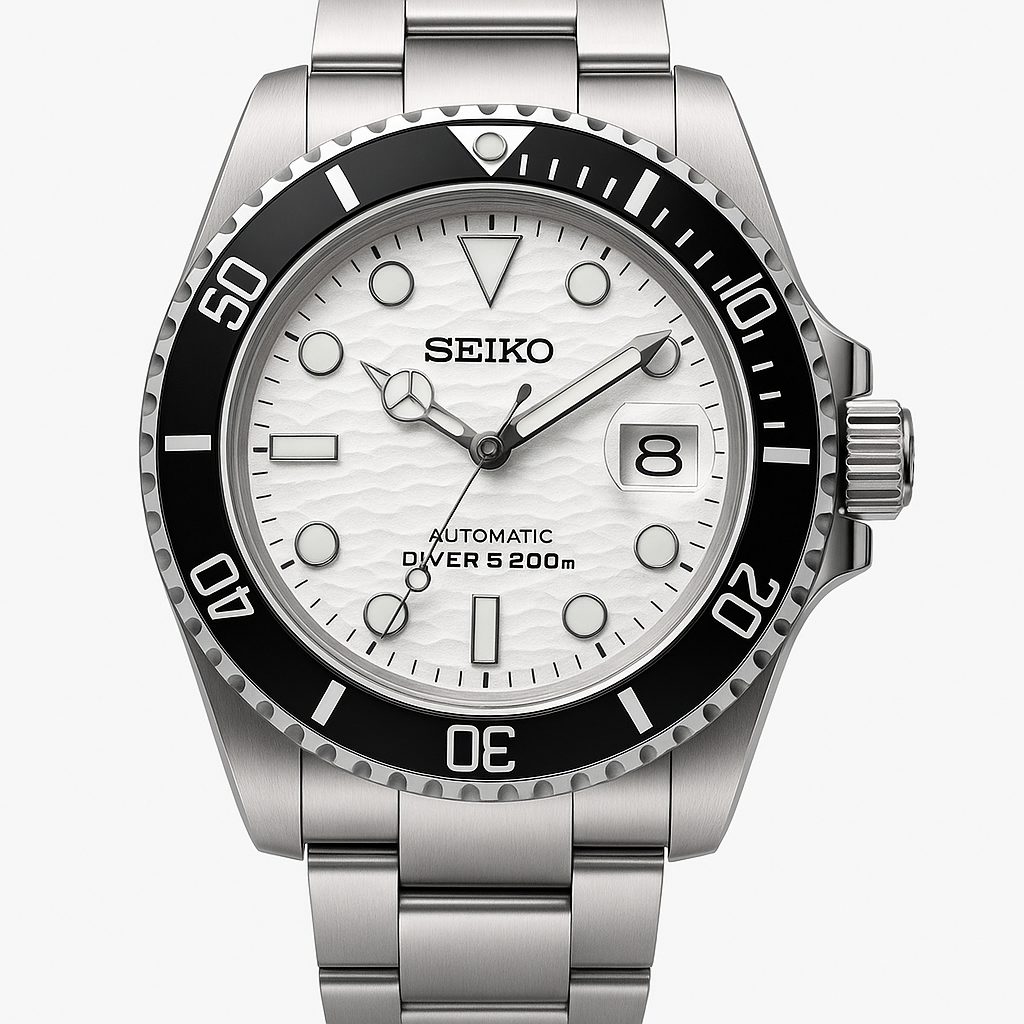 Seikomariner - black wave white