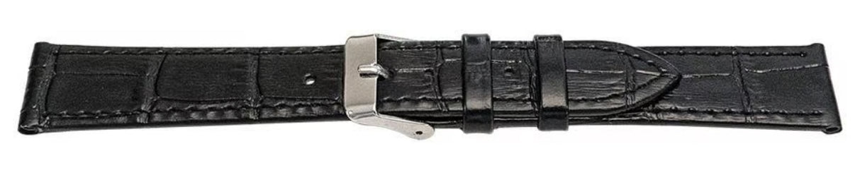 Alligator grain leather strap