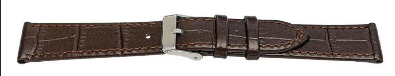 Alligator grain leather strap