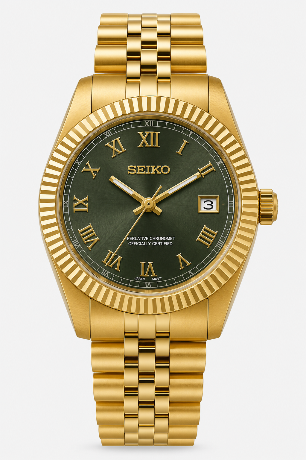 31mm Seikojust - gold green