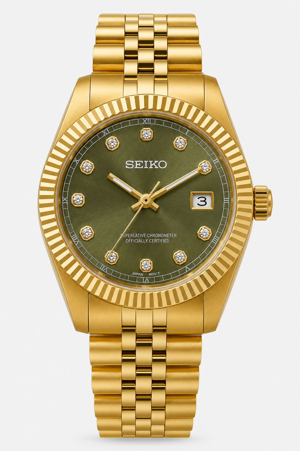31mm Seikojust - gold green