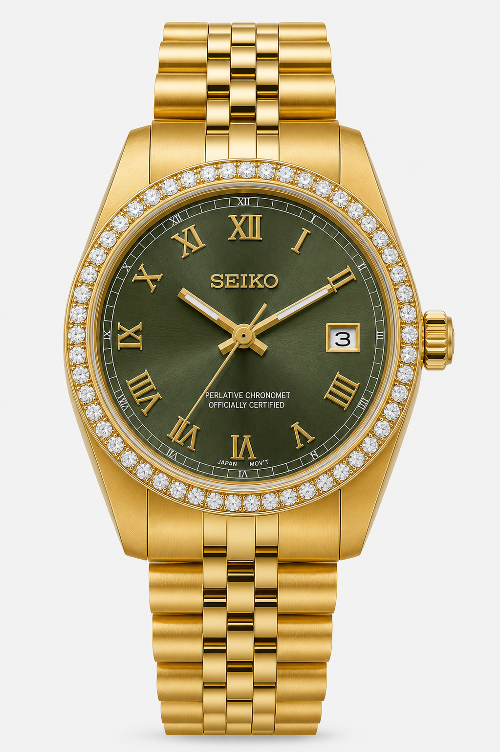 31mm Seikojust - gold green