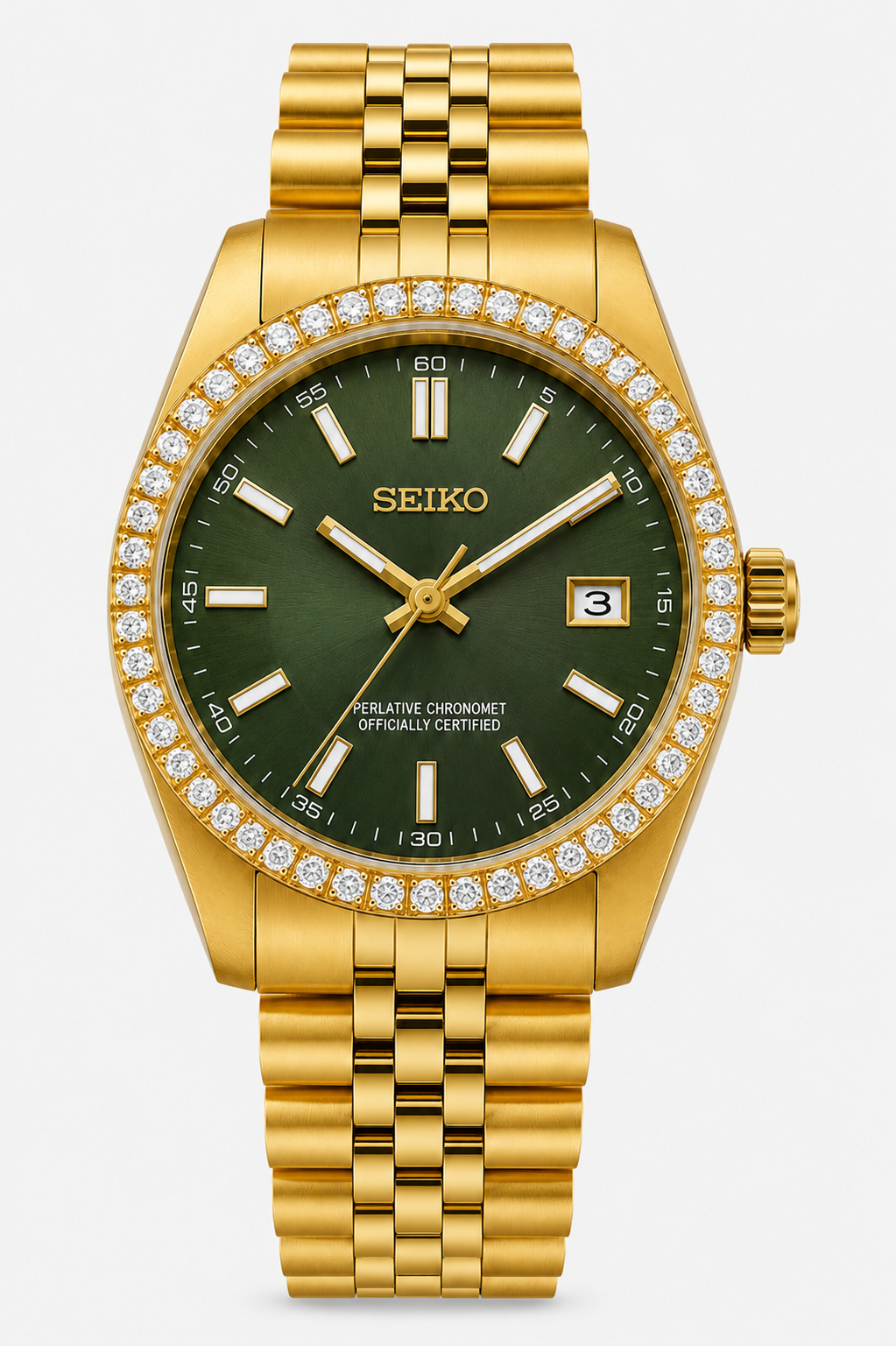 31mm Seikojust - gold green